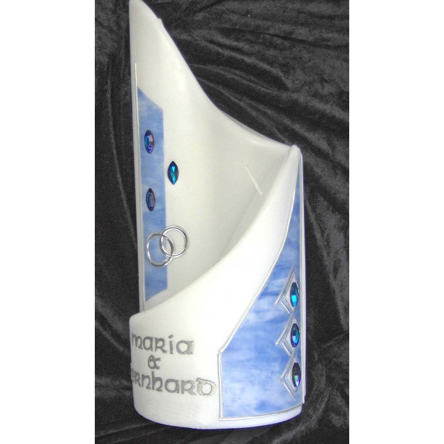 Hochzeitskerze "BlueCrystal"